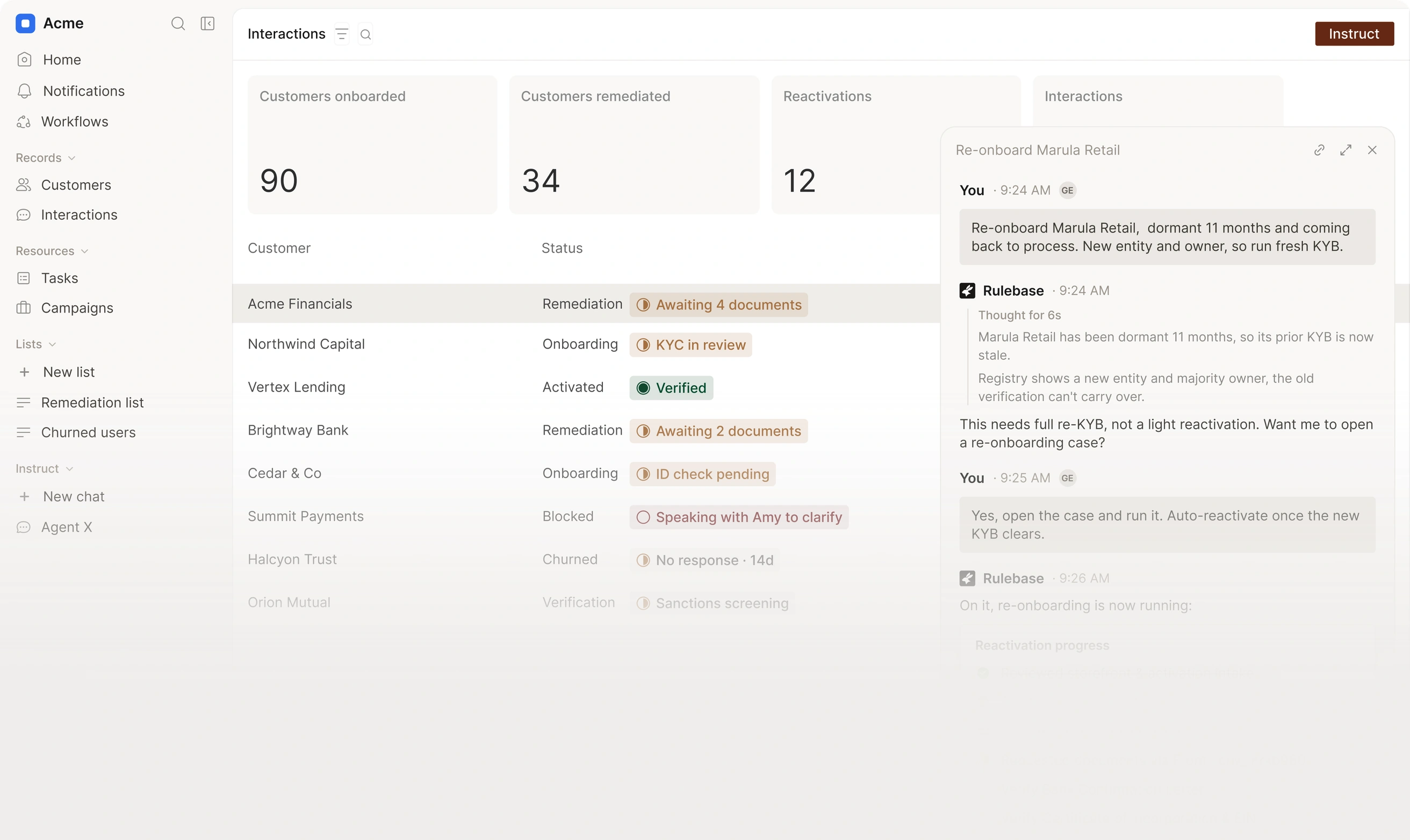 Rulebase dashboard